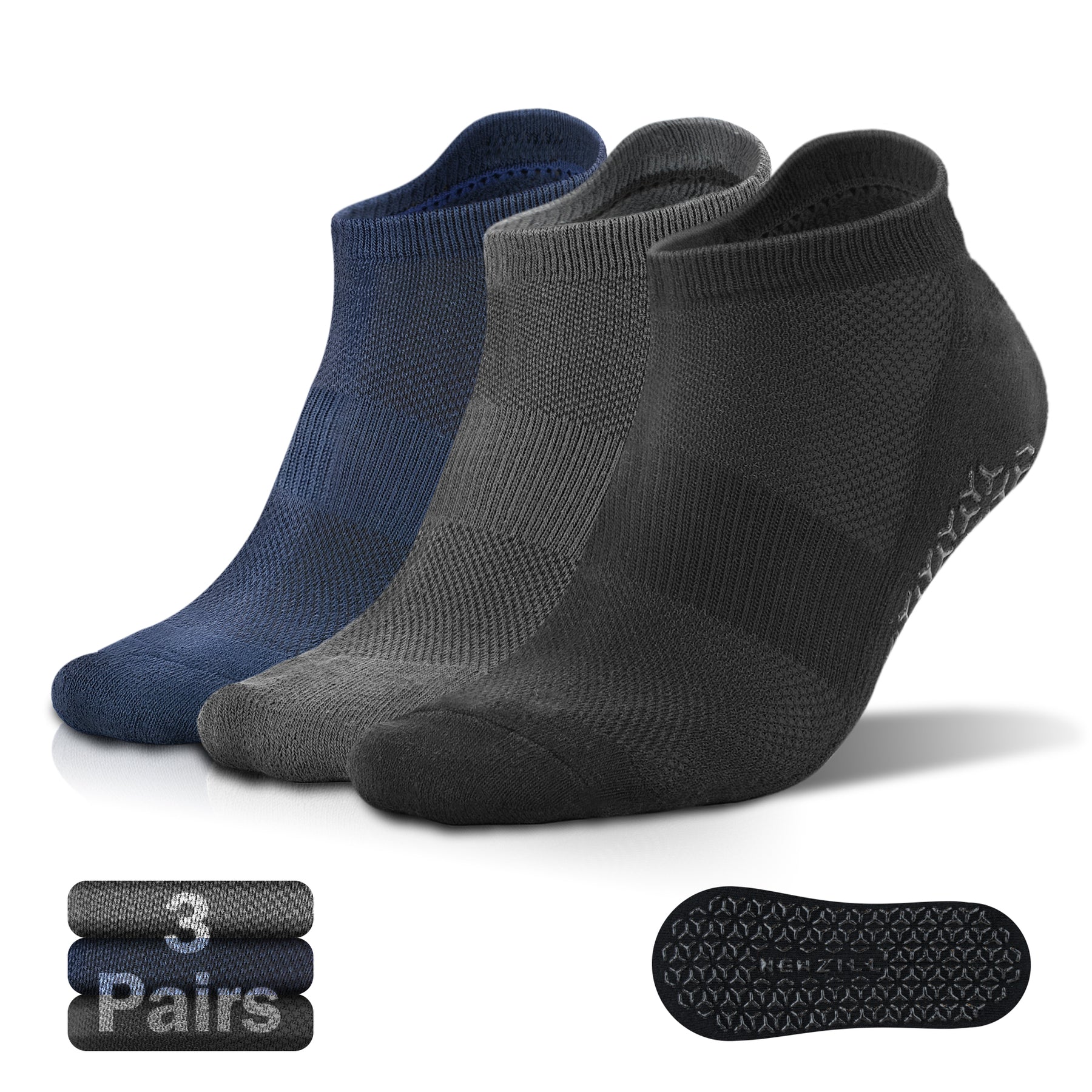 Yoga Socks Toeless Non Slip Skid Pilates Grippy Barre Cotton - Import It All