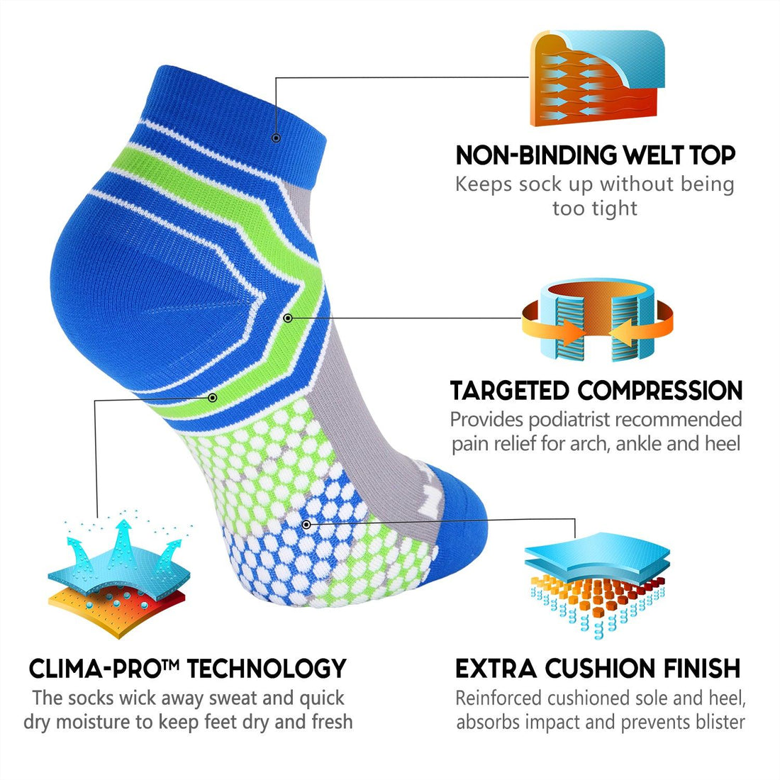 Newzill low-cut compression socks