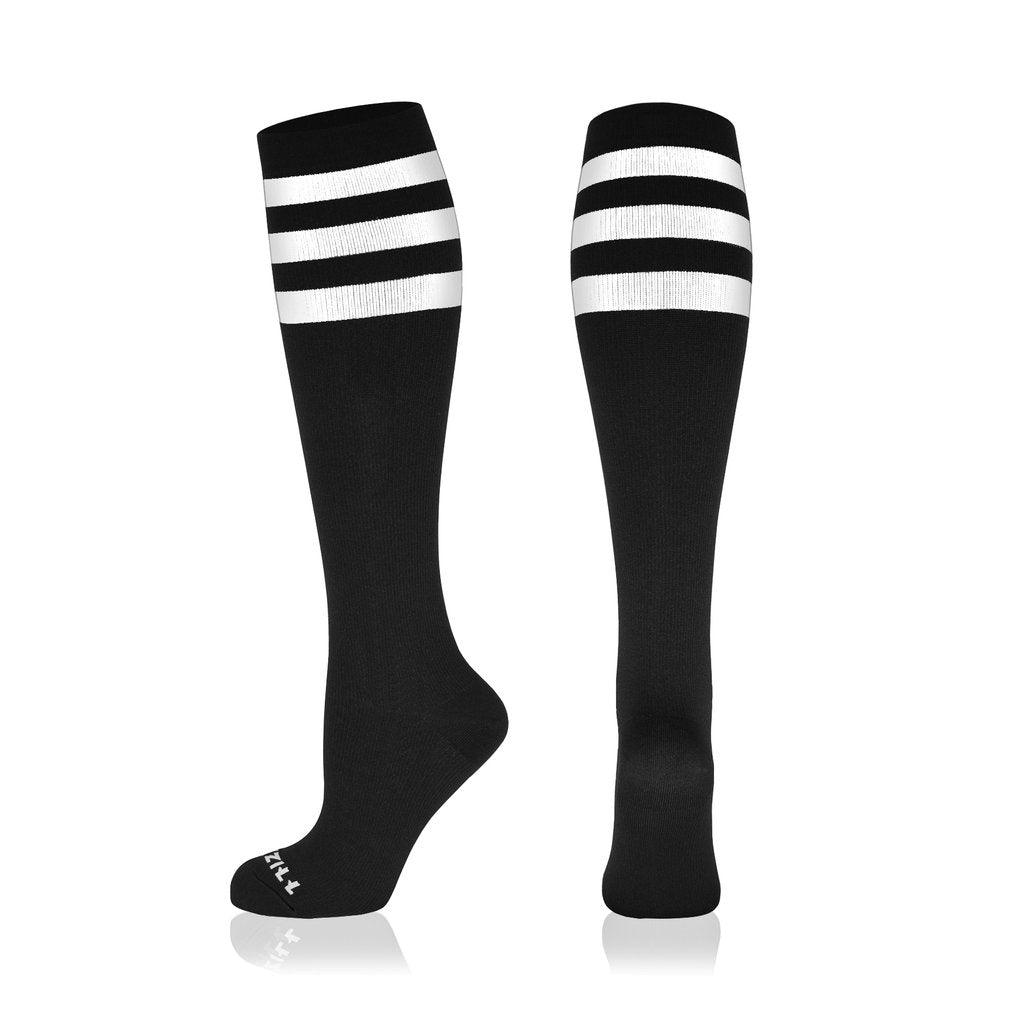 Newzill knee-high 24-seven compression socks gray with black stripes